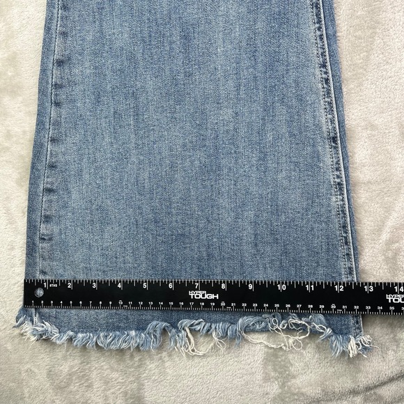 Vervet Jeans Women 32 Blue High Rise Flared Frayed Hem Medium Wash Stretch Denim - Picture 8 of 15